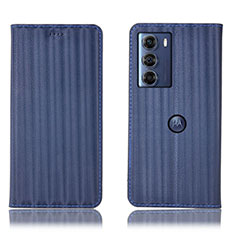 Handytasche Stand Schutzhülle Flip Leder Hülle H18P für Motorola Moto Edge S30 5G Blau