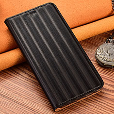 Handytasche Stand Schutzhülle Flip Leder Hülle H18P für Motorola Moto G42 Schwarz