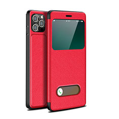 Handytasche Stand Schutzhülle Flip Leder Hülle H19 für Apple iPhone 13 Pro Rot