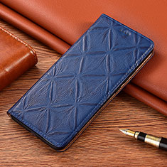 Handytasche Stand Schutzhülle Flip Leder Hülle H19P für Samsung Galaxy A40s Blau