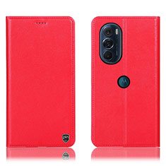 Handytasche Stand Schutzhülle Flip Leder Hülle H21P für Motorola Moto Edge X30 5G Rot
