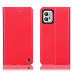 Handytasche Stand Schutzhülle Flip Leder Hülle H21P für Motorola Moto G32 Rot