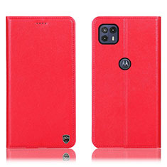Handytasche Stand Schutzhülle Flip Leder Hülle H21P für Motorola Moto G50 5G Rot