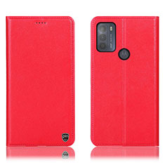 Handytasche Stand Schutzhülle Flip Leder Hülle H21P für Motorola Moto G50 Rot