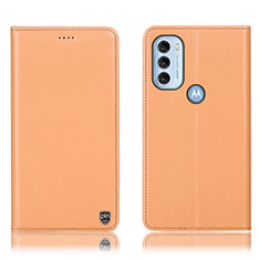 Handytasche Stand Schutzhülle Flip Leder Hülle H21P für Motorola Moto G71 5G Orange