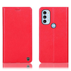 Handytasche Stand Schutzhülle Flip Leder Hülle H21P für Motorola Moto G71 5G Rot