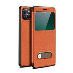 Handytasche Stand Schutzhülle Flip Leder Hülle H24 für Apple iPhone 14 Braun