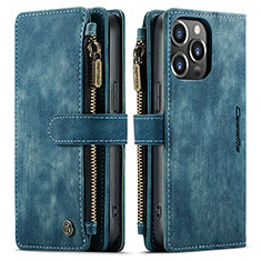 Handytasche Stand Schutzhülle Flip Leder Hülle H27 für Apple iPhone 14 Pro Max Blau