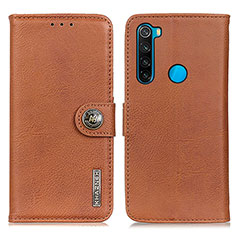 Handytasche Stand Schutzhülle Flip Leder Hülle K02Z für Xiaomi Redmi Note 8 (2021) Braun