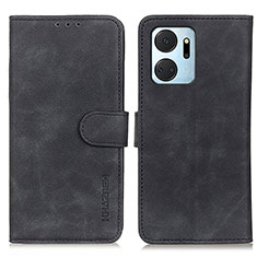 Handytasche Stand Schutzhülle Flip Leder Hülle K03Z für Huawei Honor X7a Schwarz