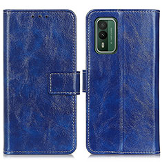 Handytasche Stand Schutzhülle Flip Leder Hülle K04Z für Nokia XR21 Blau