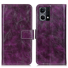 Handytasche Stand Schutzhülle Flip Leder Hülle K04Z für Oppo Reno7 4G Violett