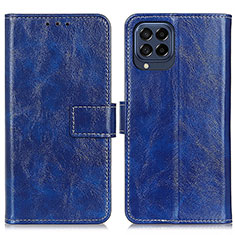 Handytasche Stand Schutzhülle Flip Leder Hülle K04Z für Samsung Galaxy M53 5G Blau