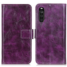 Handytasche Stand Schutzhülle Flip Leder Hülle K04Z für Sony Xperia 10 III Violett
