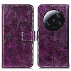 Handytasche Stand Schutzhülle Flip Leder Hülle K04Z für Xiaomi Mi 13 Ultra 5G Violett
