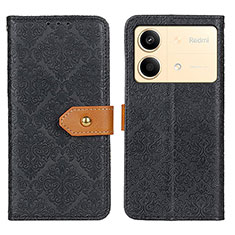 Handytasche Stand Schutzhülle Flip Leder Hülle K05Z für Xiaomi Redmi Note 13R Pro 5G Schwarz