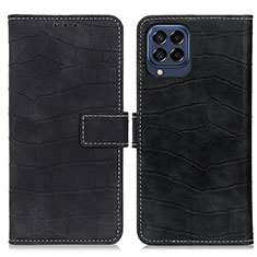 Handytasche Stand Schutzhülle Flip Leder Hülle K07Z für Samsung Galaxy M53 5G Schwarz