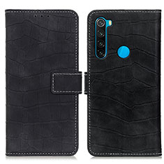 Handytasche Stand Schutzhülle Flip Leder Hülle K07Z für Xiaomi Redmi Note 8 (2021) Schwarz