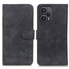 Handytasche Stand Schutzhülle Flip Leder Hülle K09Z für Xiaomi Poco F5 5G Schwarz