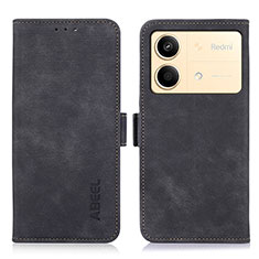 Handytasche Stand Schutzhülle Flip Leder Hülle K09Z für Xiaomi Redmi Note 13R Pro 5G Schwarz