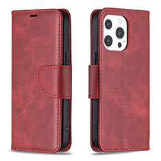 Handytasche Stand Schutzhülle Flip Leder Hülle L01 für Apple iPhone 14 Pro Rot