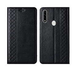 Handytasche Stand Schutzhülle Flip Leder Hülle L01 für Oppo A8 Schwarz