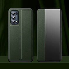 Handytasche Stand Schutzhülle Flip Leder Hülle L01 für Oppo Find X3 Lite 5G Nachtgrün