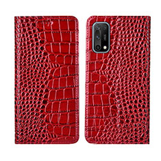 Handytasche Stand Schutzhülle Flip Leder Hülle L01 für Oppo K7x 5G Rot