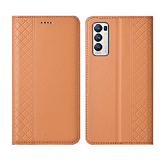 Handytasche Stand Schutzhülle Flip Leder Hülle L01 für Oppo Reno5 Pro+ Plus 5G Orange