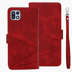Handytasche Stand Schutzhülle Flip Leder Hülle L01 für Samsung Galaxy F42 5G Rot