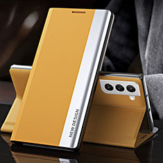 Handytasche Stand Schutzhülle Flip Leder Hülle L01 für Samsung Galaxy S21 5G Gelb