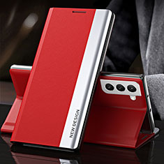 Handytasche Stand Schutzhülle Flip Leder Hülle L01 für Samsung Galaxy S21 5G Rot