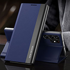 Handytasche Stand Schutzhülle Flip Leder Hülle L01 für Samsung Galaxy S21 Ultra 5G Blau