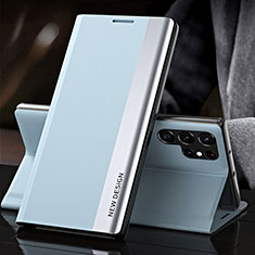 Handytasche Stand Schutzhülle Flip Leder Hülle L01 für Samsung Galaxy S21 Ultra 5G Hellblau