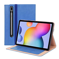 Handytasche Stand Schutzhülle Flip Leder Hülle L01 für Samsung Galaxy Tab S7 Plus 12.4 Wi-Fi SM-T970 Blau
