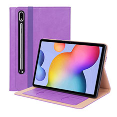 Handytasche Stand Schutzhülle Flip Leder Hülle L01 für Samsung Galaxy Tab S7 Plus 12.4 Wi-Fi SM-T970 Violett