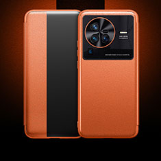 Handytasche Stand Schutzhülle Flip Leder Hülle L01 für Vivo X80 Pro 5G Orange