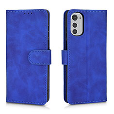 Handytasche Stand Schutzhülle Flip Leder Hülle L01Z für Motorola Moto E32 Blau