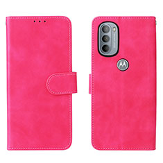 Handytasche Stand Schutzhülle Flip Leder Hülle L01Z für Motorola Moto G41 Pink