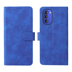 Handytasche Stand Schutzhülle Flip Leder Hülle L01Z für Motorola Moto G51 5G Blau