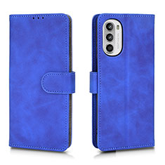 Handytasche Stand Schutzhülle Flip Leder Hülle L01Z für Motorola MOTO G52 Blau