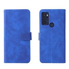 Handytasche Stand Schutzhülle Flip Leder Hülle L01Z für Motorola Moto G60s Blau
