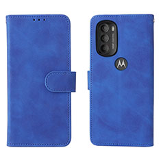 Handytasche Stand Schutzhülle Flip Leder Hülle L01Z für Motorola Moto G71 5G Blau
