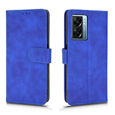 Handytasche Stand Schutzhülle Flip Leder Hülle L01Z für Oppo A56S 5G Blau