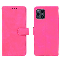 Handytasche Stand Schutzhülle Flip Leder Hülle L01Z für Oppo Find X3 Pro 5G Pink