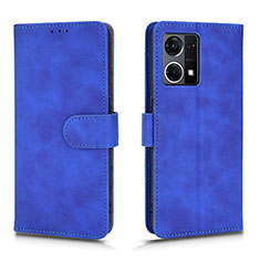 Handytasche Stand Schutzhülle Flip Leder Hülle L01Z für Oppo Reno8 4G Blau