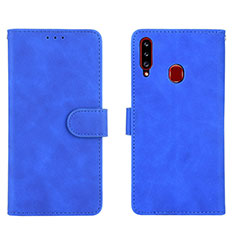 Handytasche Stand Schutzhülle Flip Leder Hülle L01Z für Samsung Galaxy A20s Blau