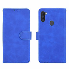 Handytasche Stand Schutzhülle Flip Leder Hülle L01Z für Samsung Galaxy M11 Blau