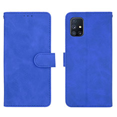 Handytasche Stand Schutzhülle Flip Leder Hülle L01Z für Samsung Galaxy M51 Blau