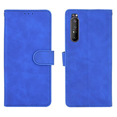 Handytasche Stand Schutzhülle Flip Leder Hülle L01Z für Sony Xperia 1 II Blau